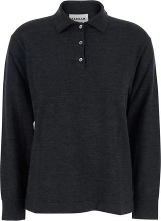 P.A.R.O.S.H. Classic Polo - Dames - Polos - Grijs - S - Wol - Tops