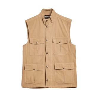 Barbour Vests, male, Beige, Size: L Casual Corbridge Standing Collar Gilet