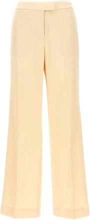 Zimmermann Broeken, Dames, Beige, S, Wol, Illustration Straight Tux Pants