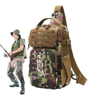 Generic Fishing Sling Pack - with Water Bottle Holder Tackle Equipment,Fishing Sling Tackle Bag,for Hiking Men Travel Camping Outdoor Gym Sports Adventure