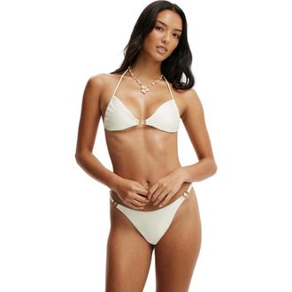 Cotton On Womens Side Gather Bralette Bikini Top in Coconut Milk Gloss at Nordstrom, Size X-Small