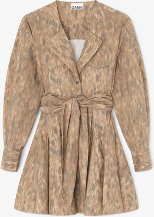 Ganni Burro Shirt Dress in Stretch Cotton - Size 10/12 Organic