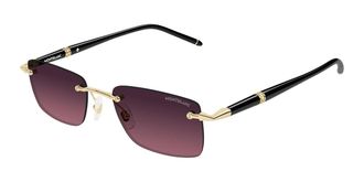 Montblanc MB0344S Asian Fit 009 Mens Sunglasses Gold Size 54