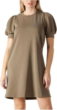 Notre-V Kleedjes, Dames, Groen, XS, Katoen, Olive Mini Jurk Florentijnse Charme