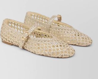 Stuart Weitzman prim woven loafer mary jane buckle