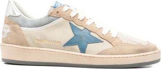 Golden Goose Ball Star Two-Tone Suede Sneakers With Laminated Leather Star Shoes