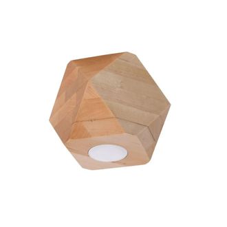 Wonderlamp Foco de techo estructura geom&eacute;trica de madera natural