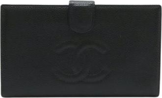 Chanel Pre-owned Long wallet (bi-fold) - Dames - Vintage Accessoires - Zwart - ONE Size - Leer - Vintage