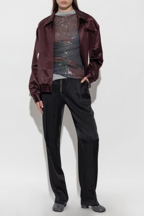 Maison Margiela Loose-fit Satin Trousers, Womens, Black