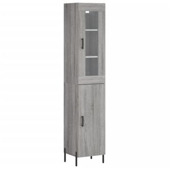 vidaXL Highboard Grey Sonoma 34.5x34x180 cm Engineered Wood Vidaxl