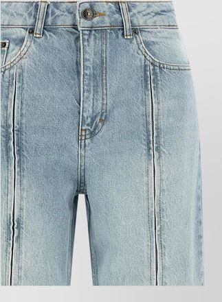 Rotate denim high-rise straight-leg front zip jeans