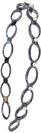 Alexandre de Paris Cutout Ultracomfort Acetate And Pearls Headband in Black at Nordstrom
