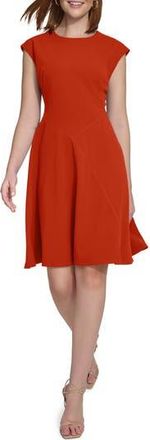 Calvin Klein Cap Sleeve A-Line Dress in Clay at Nordstrom Rack, Size 12