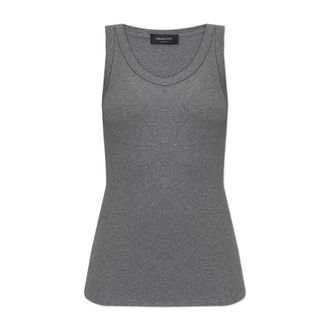 Fabiana Filippi Tops, Dames, Grijs, XS, Leer, Shimmery Sequin Top