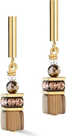 Coeur de Lion Geocube Precious Fusion Pearls Earrings in Mocha Mousse at Nordstrom