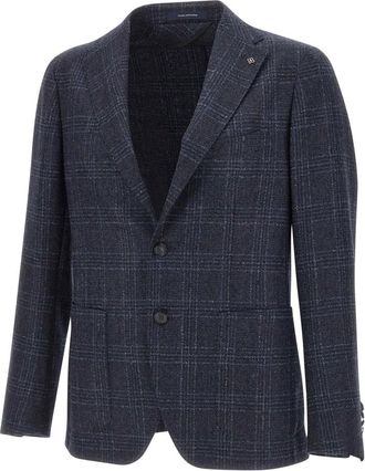 Tagliatore Jassen, Heren, Blauw, L, Wol, Slim Wool-Blend Blazer