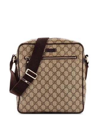 Gucci Front Zip Messenger GG Coated Canvas Medium crossbody bag - Bruin