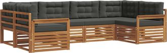 vidaXL Conjunto De Sof&aacute;s De Exterior 6 Uds. Natural Y Antracita Vidaxl