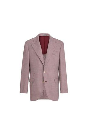 Brunello Cucinelli Houndstooth blazer in Cherry at Nordstrom, Size 58 It