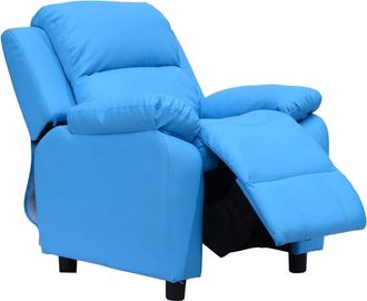 HOMCOM Childrens Recliner storage armchair - Blue | TJ Hughes