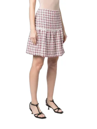 Ferragamo Textured A-Line Skirt - Red
