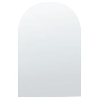 Beliani Espejo De Pared De Vidrio Plateado 50 X 75 Cm Sin Marco Forma Arqueada Annecy