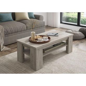 Dmora Mesa De Centro Mergozzo, Un Compartimento, Forma Rectangular, Acabado Roble Gris, 110x55x41h Cm Roble Gris