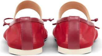 Maison Margiela Transparent Polyamide Mesh Ballet Flat - Red