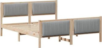 vidaXL Estructura De Cama Marr&oacute;n Y Gris Claro 160 X 200 Cm Vidaxl