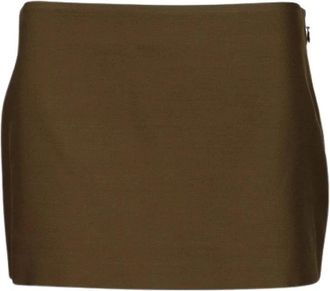 Khaite Jett Miniskirt - Dames - Korte rokken - Groen - 3XS - Wol - Rokken