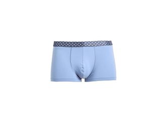 Hanro Micro Touch Boxer Brief w/ Printed Waistband Mens Underwear Mineral Blue : 2XL, Elastane/Polyamide