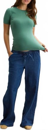 Hatch Softsculpt Sweater Tee Maternity In Juniper