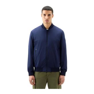 Woolrich Stretch Bomber Jacket Maritime Blue - Heren - Bomber jackets - Blauw - L - Nylon - Jassen