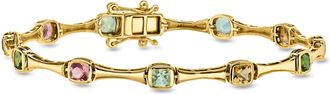 Ross-Simons Bezel-Set Square Multicolored Tourmaline Bracelet in 18kt Gold Over Sterling