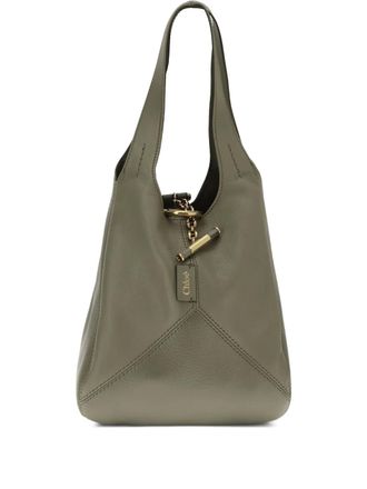 Chlo&eacute; small Balloon logo-patch shoulder bag - Green