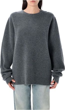 Extreme Cashmere Geribbelde Kasjmiertrui - Dames - Cashmere truien - Grijs - ONE Size - Kasjmier - Truien & Vesten