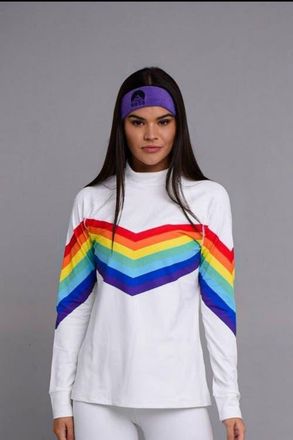 OOSC Rainbow Road Womens Baselayer Top in Multi-Colour at Nordstrom, Size Small