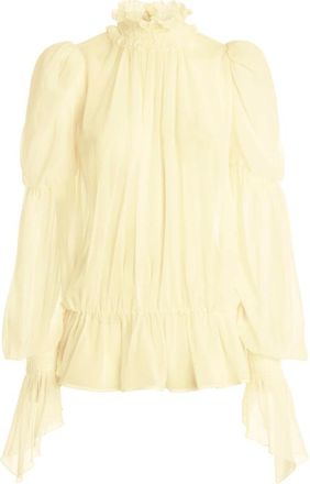 Genny Gedrukte Blouse - Dames - Blouses & Shirts - Geel - Maat: S