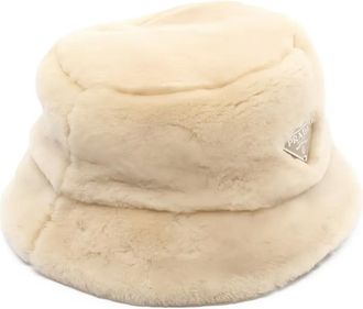 Prada Cappello bucket con placca logo anni 2010 - Toni neutri