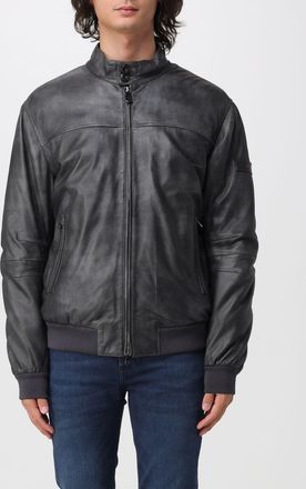 Peuterey Bomber imbottito Fiona in pelle di vitello liscia con collo biker
