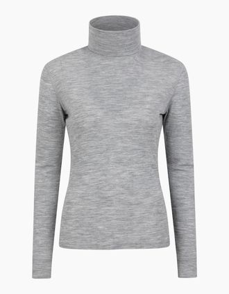 Mountain Warehouse Womens Mountain Warehouse Womens/Ladies Merino Wool Roll Neck Base Layer Top - Grey - Size: 14