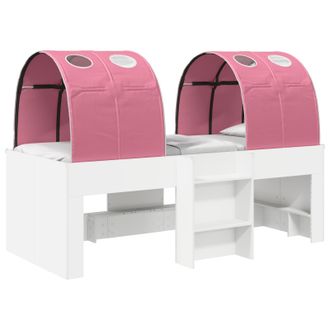 vidaXL Cama Con T&uacute;nel 4 Pcs Blanco Y Rosa Madera De Ingenier&iacute;a Vidaxl