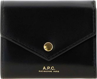 A.P.C. Portemonnee met envelopsluiting - Dames - Portefeuilles - Zwart - ONE Size - Leer - Accessoires