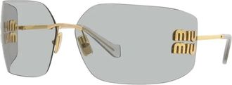 Miu Miu Stijlvolle Rimless Zonnebril Mu 54Ys - Dames - Zonnebrillen - Geel - ONE Size - Accessoires