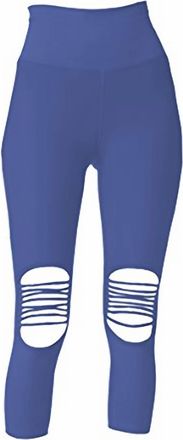 Phat Buddha St Nicholas Ripped Capri Leggings In Blue