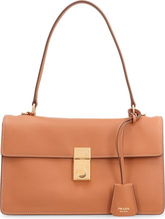 Prada Womens Leather Shoulder Bag Soft Sound Caramel Calf Handbags Hand