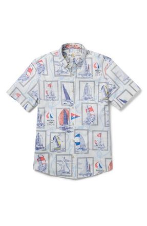 Reyn Spooner Pacific Cup 2026 Print Shirt in Ivory at Nordstrom, Size Xx-Large