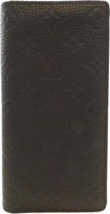 Louis Vuitton Black Leather Long Wallet (Bi-Fold) (Pre-Owned)