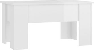 vidaXL Mesa De Centro Madera De Ingenier&iacute;a Blanco Brillo 79x49x41 Cm Vidaxl