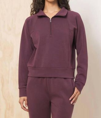 Vintage Havana Cloud Fleece Pullover Sweatshirt In Merlot